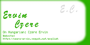 ervin czere business card